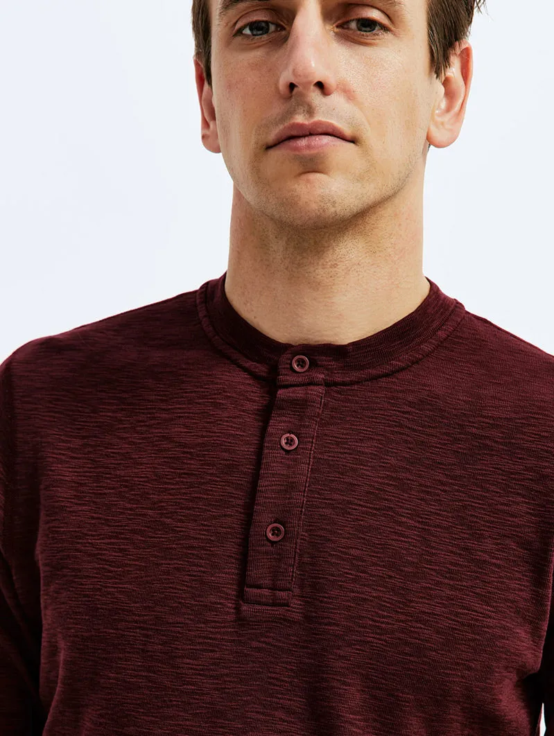 1X1 Slub Henley Crimson