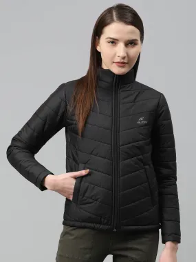 Alcis Women Black Solid Padded Jacket