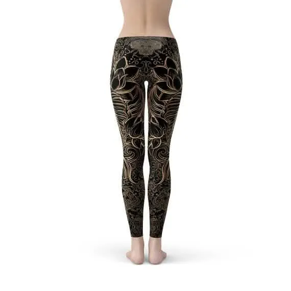 Artistic Black Koi Fish Women's Fitness Leggings