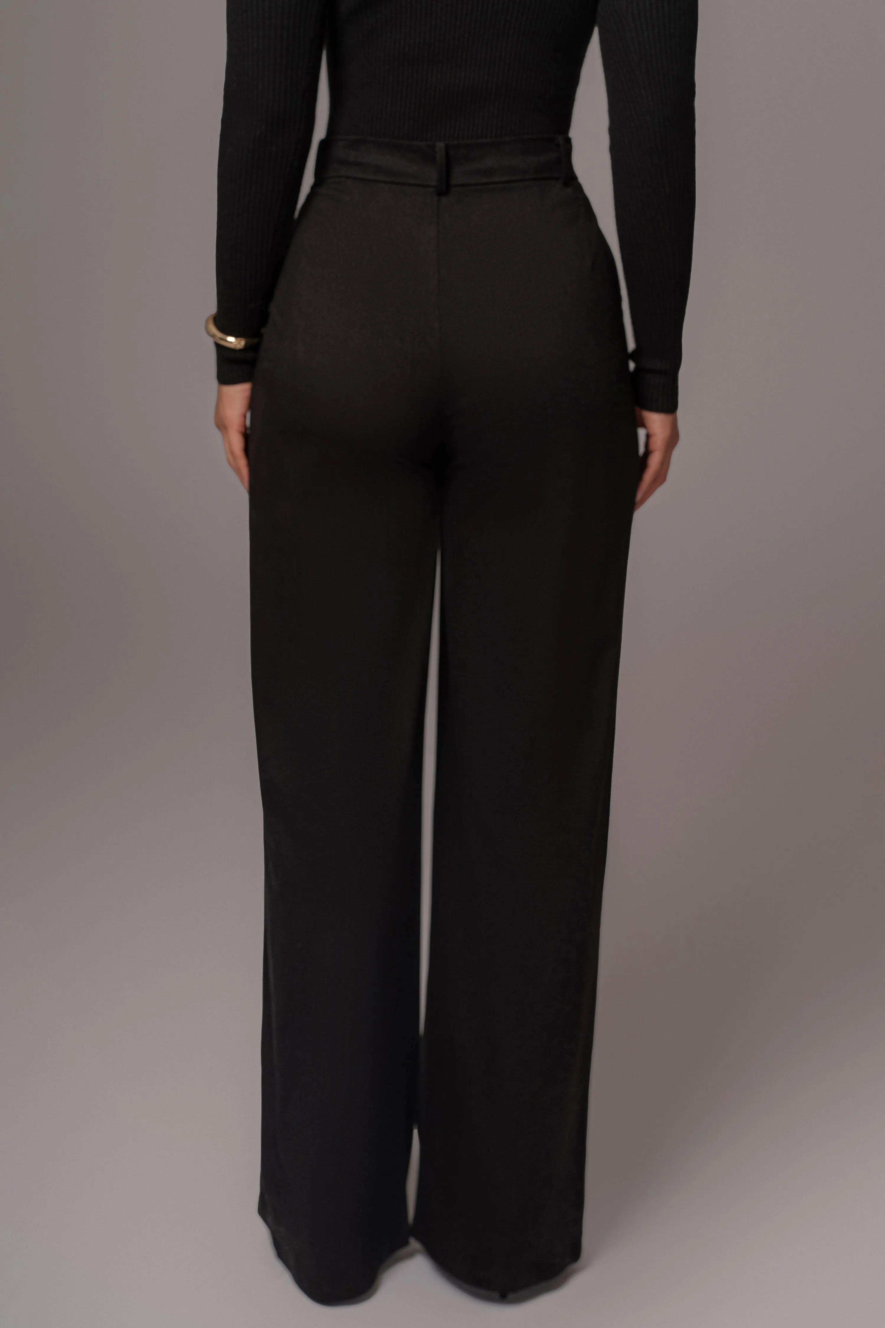 Black Classic High Rise Trousers