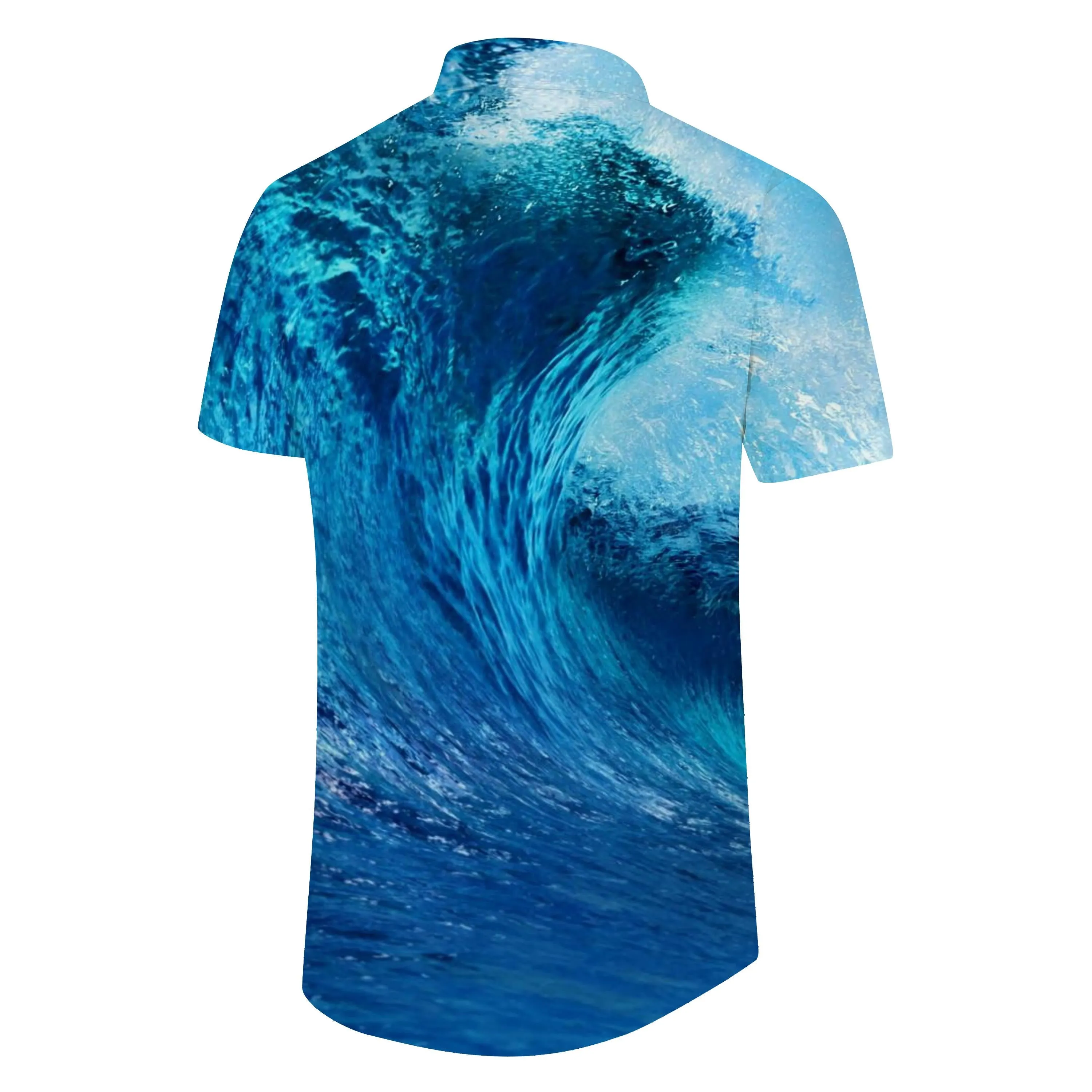 Blue Ocean Men's Loose Casual Short Sleeve Beach Shirt Hawaiian Lapel Button