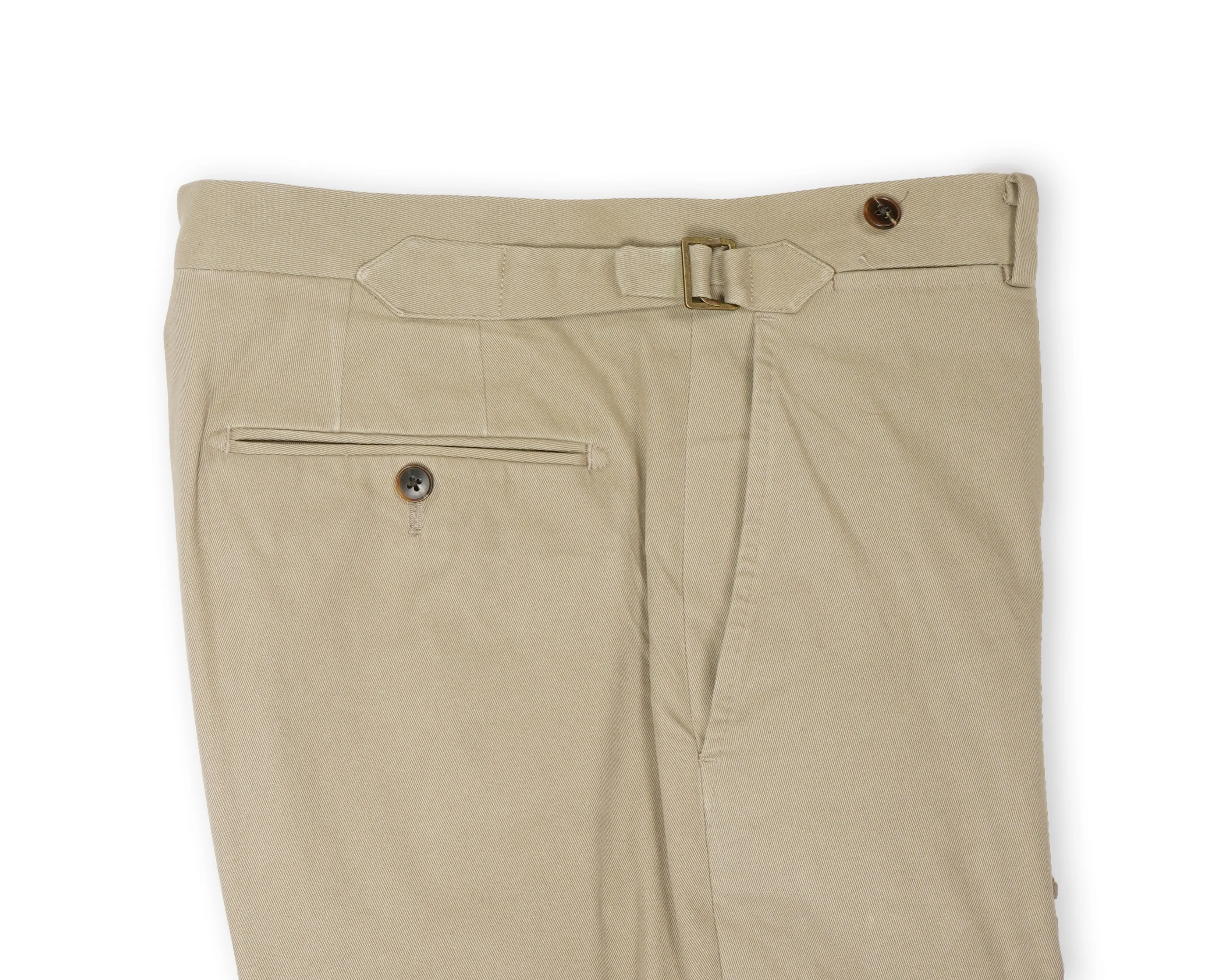 Blugiallo - Beige High Rise Cotton Trousers 46