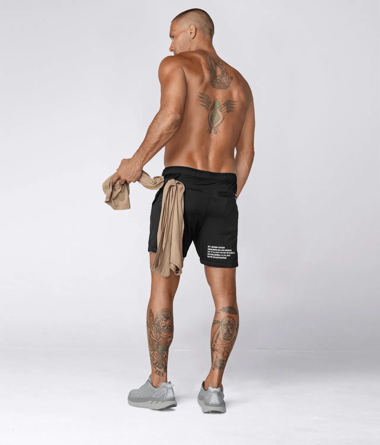 Born Tough Air Pro™ 7" 2 in 1 Ink Black Men's Running Shorts with Liner