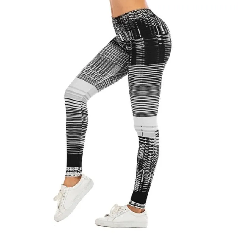 Brand Sexy Leaf Printing Fitness Slim High Waist Leggings