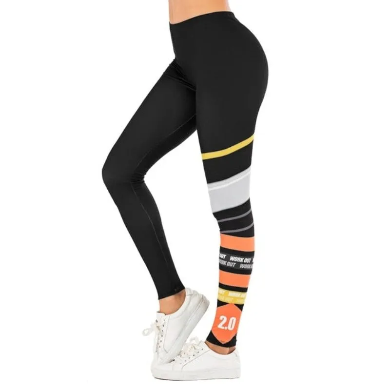 Brand Sexy Leaf Printing Fitness Slim High Waist Leggings