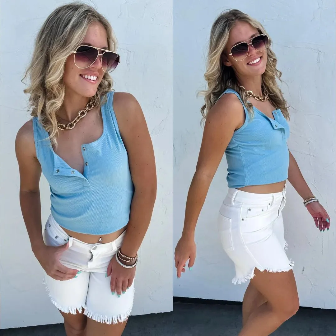 Brandee Snap Henley Tank Top