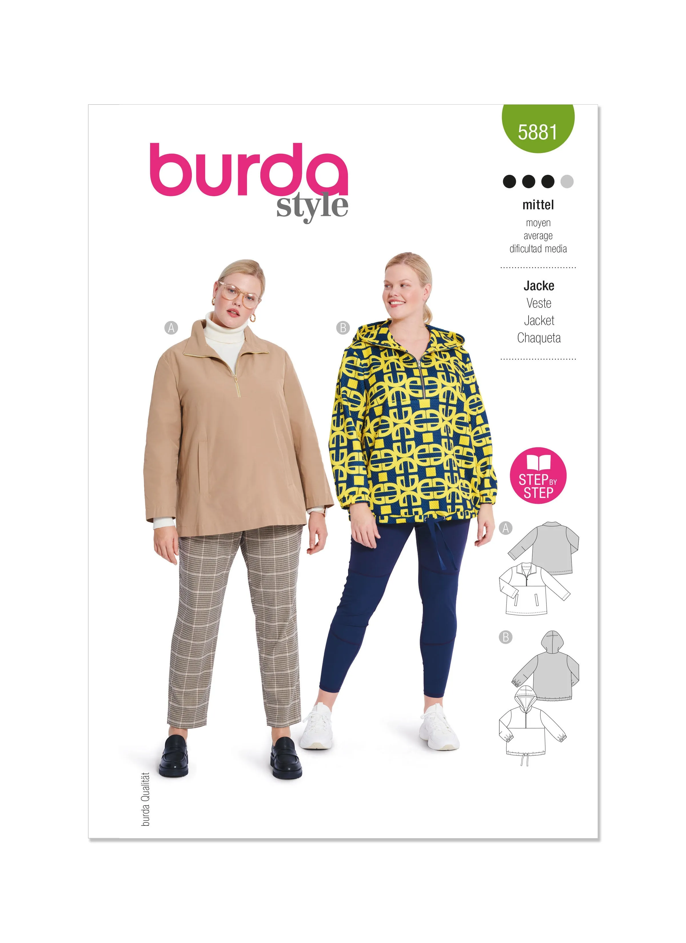 Burda Pattern 5881 Plus Size Jacket