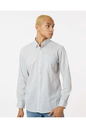 Burnside Mens Burn Long Sleeve Button Down Shirt - Grey/White Gingham