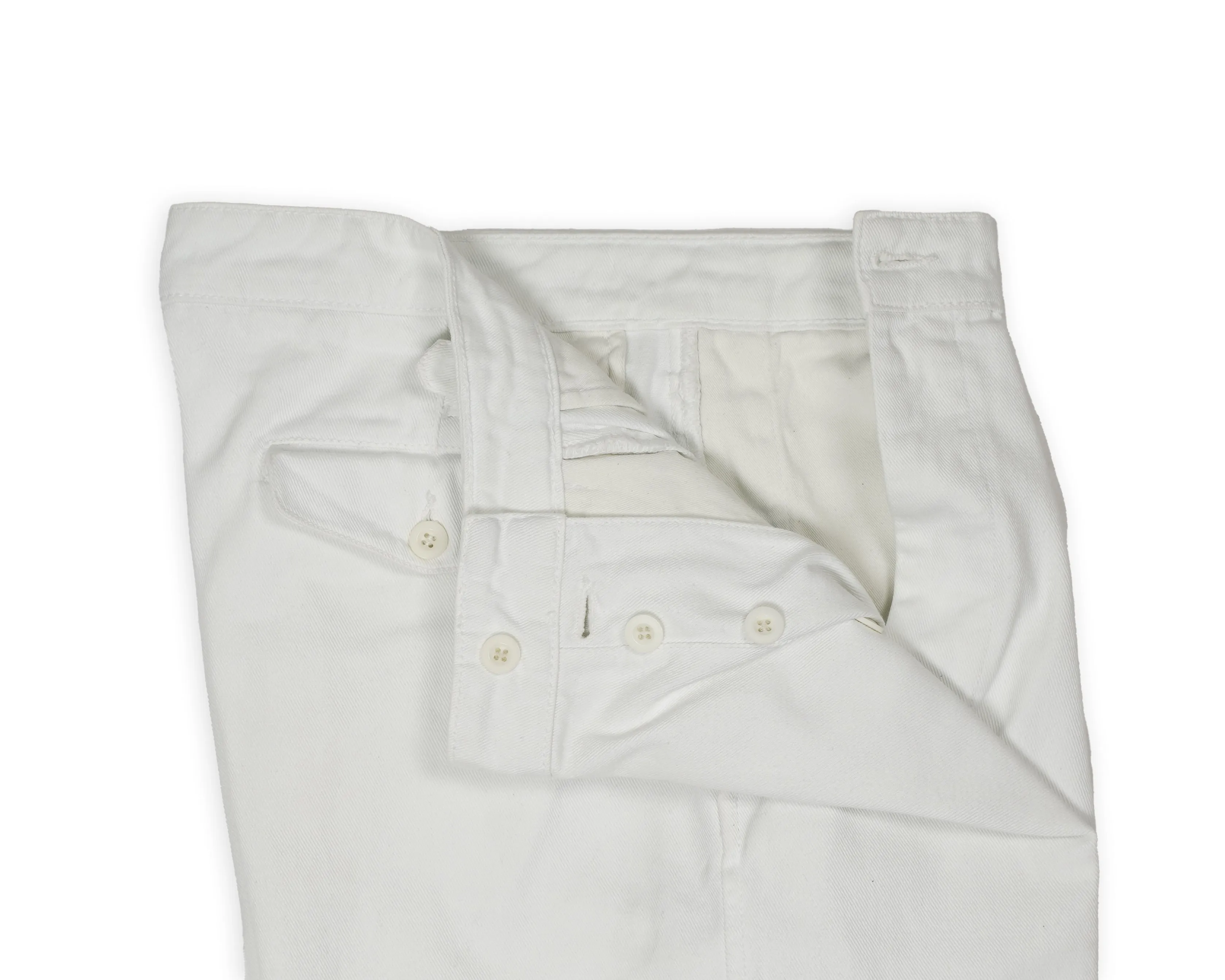 Casatlantic - White High-Rise Pleated Trousers 30/32