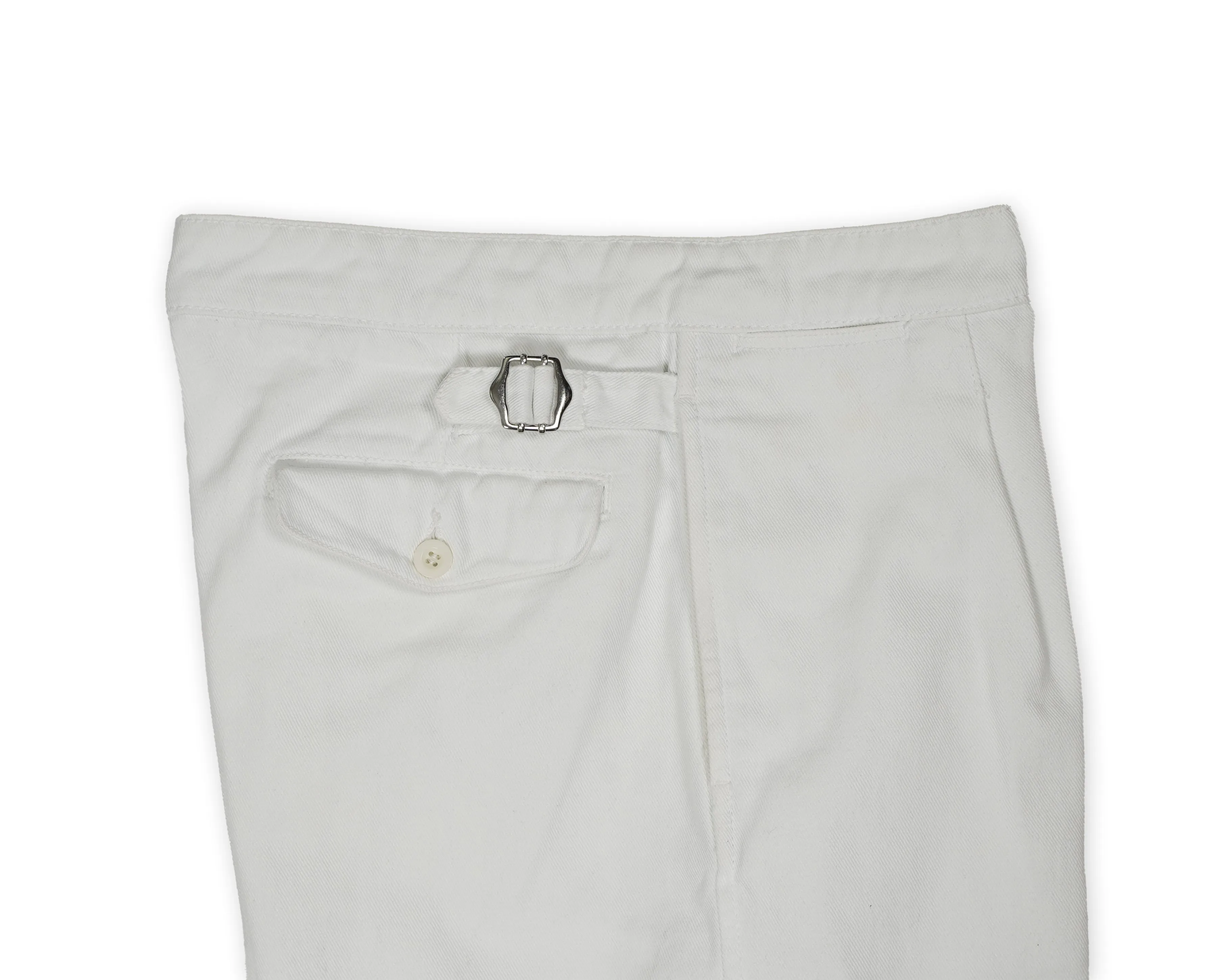 Casatlantic - White High-Rise Pleated Trousers 30/32