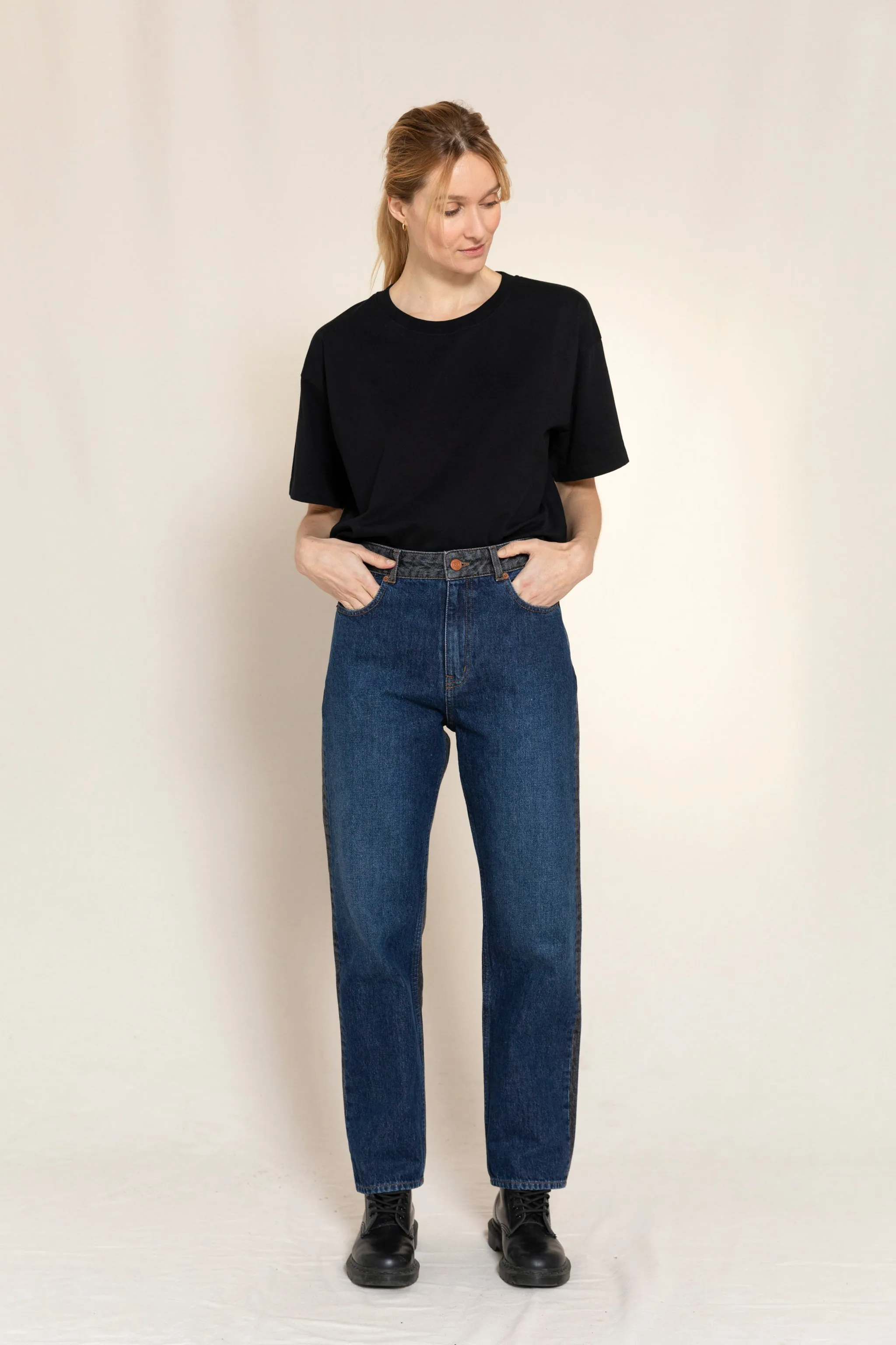 CHER Bicolor Denim - High Waist 5-Pocket Jeans