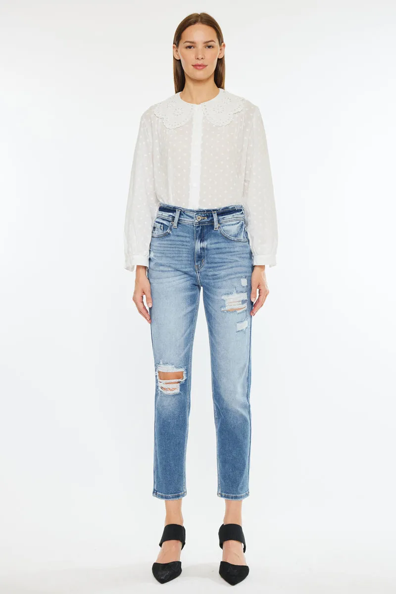 Clemence High Rise Mom Jeans