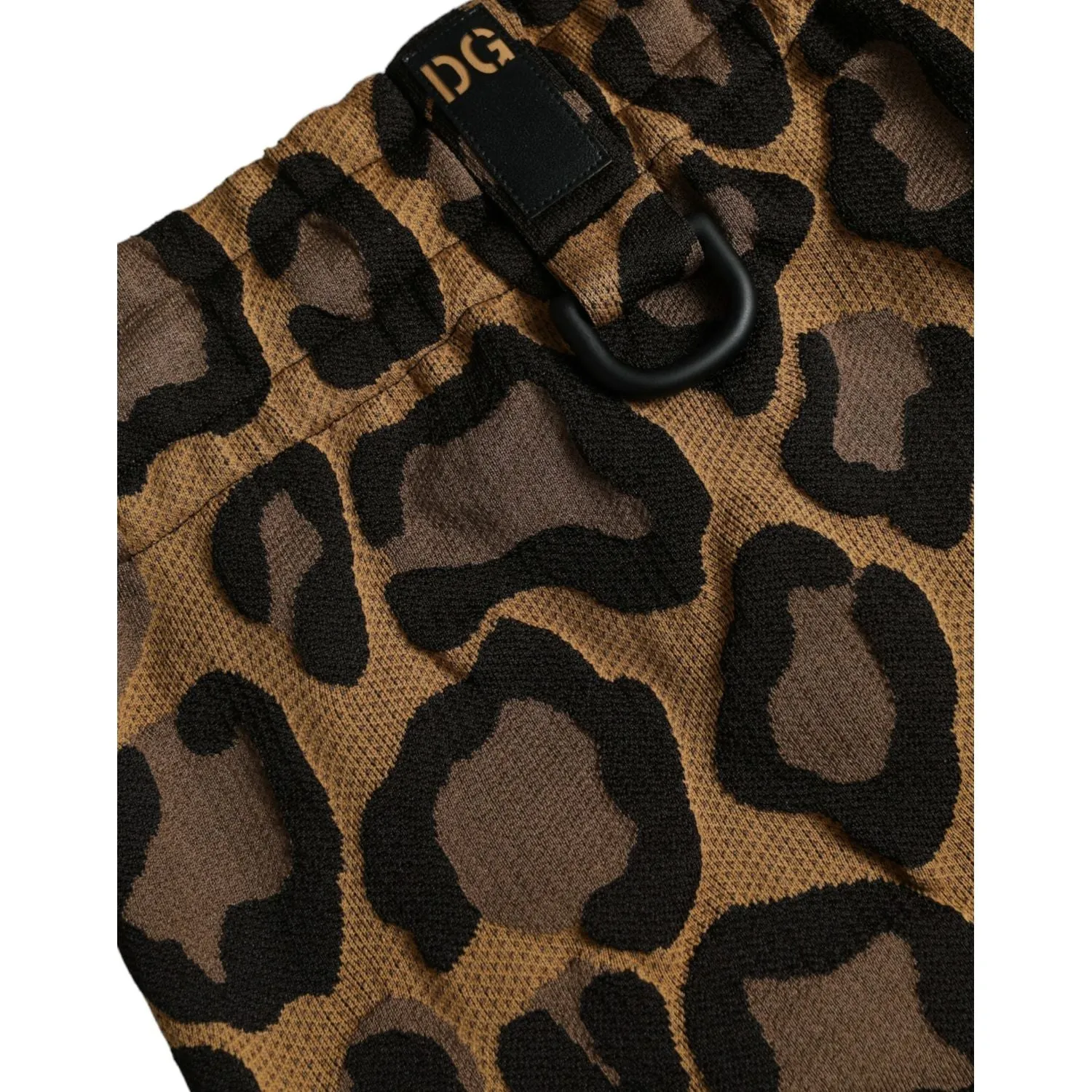 Dolce & Gabbana Brown Leopard Print Polyester Jogger Pants