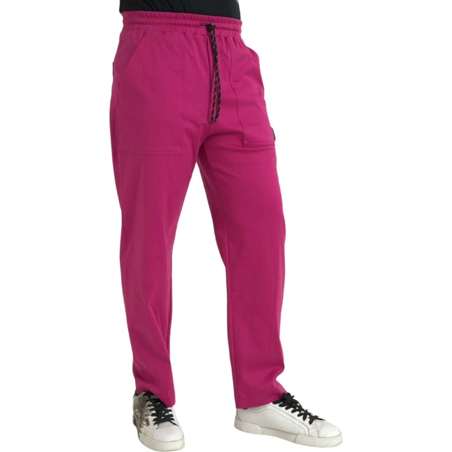 Dolce & Gabbana Pink Logo Cargo Cotton Jogger Sweatpants Pants