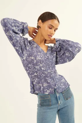 Effortless Elegance Floral Button-Front Top