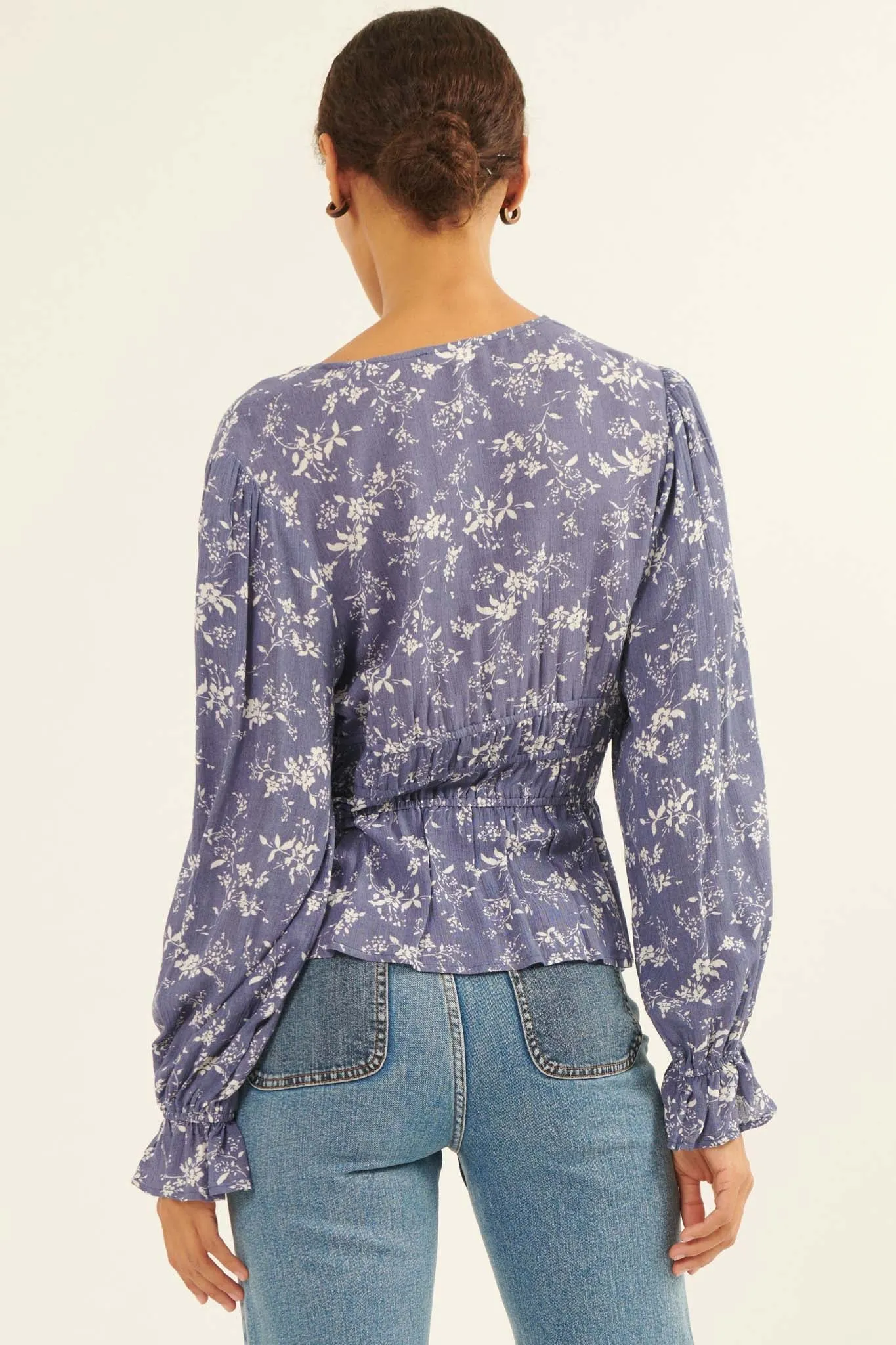 Effortless Elegance Floral Button-Front Top