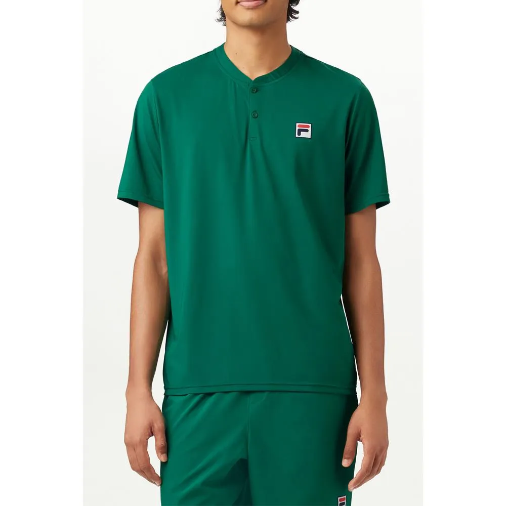 Fila Men's Essentials Henley Polo - Green Jacket