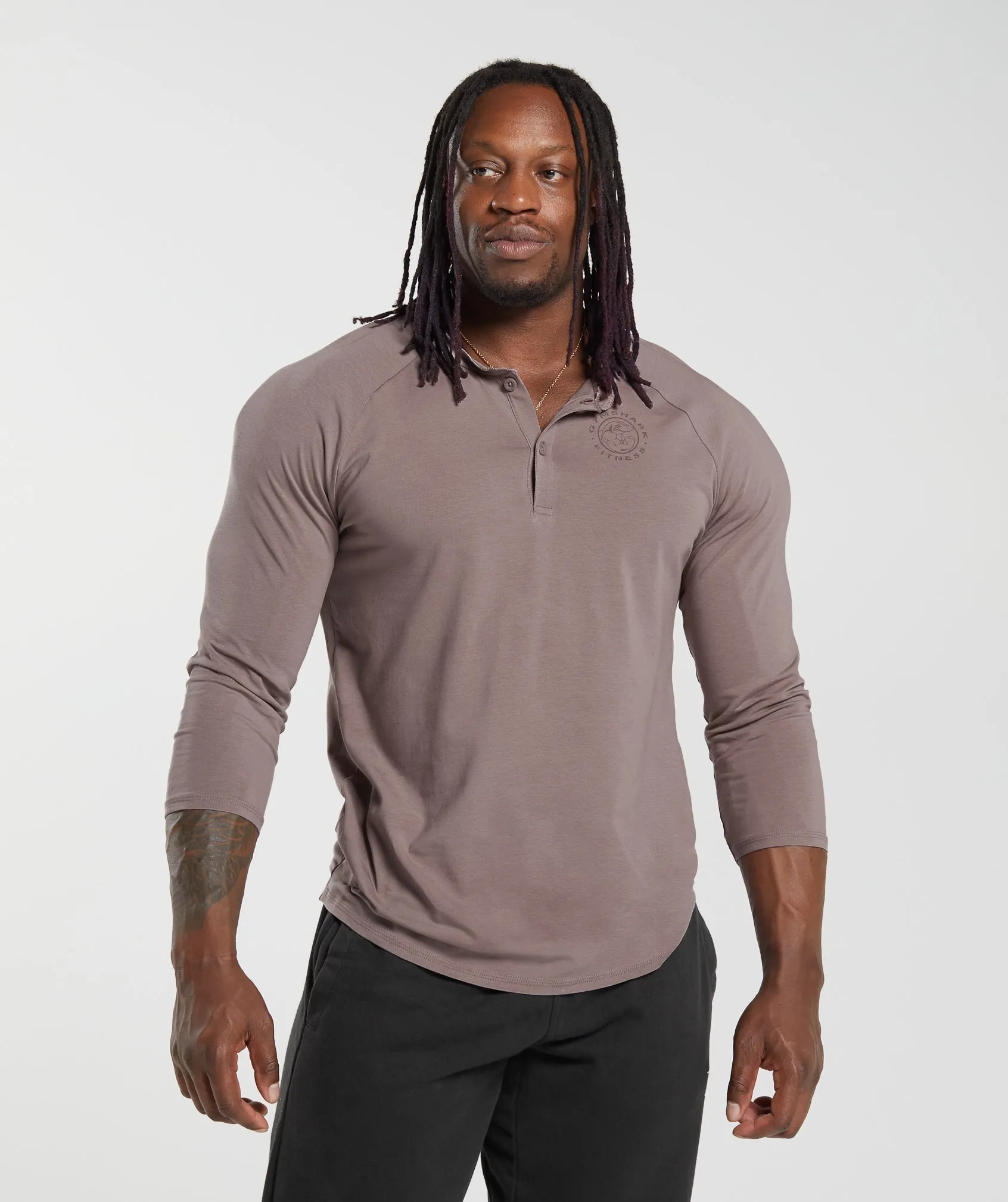 Gymshark Legacy Henley - Washed Mauve