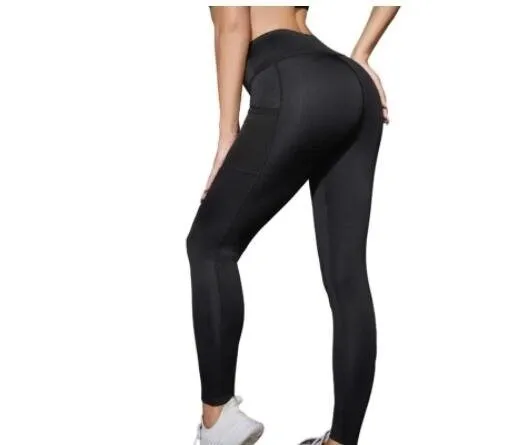 High Waist Elastic Free Side Pocket Legging Yoga Pants