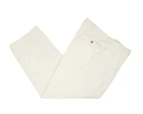 Incom - Cream High-Rise Pleated Heavy Cotton Trousers 50