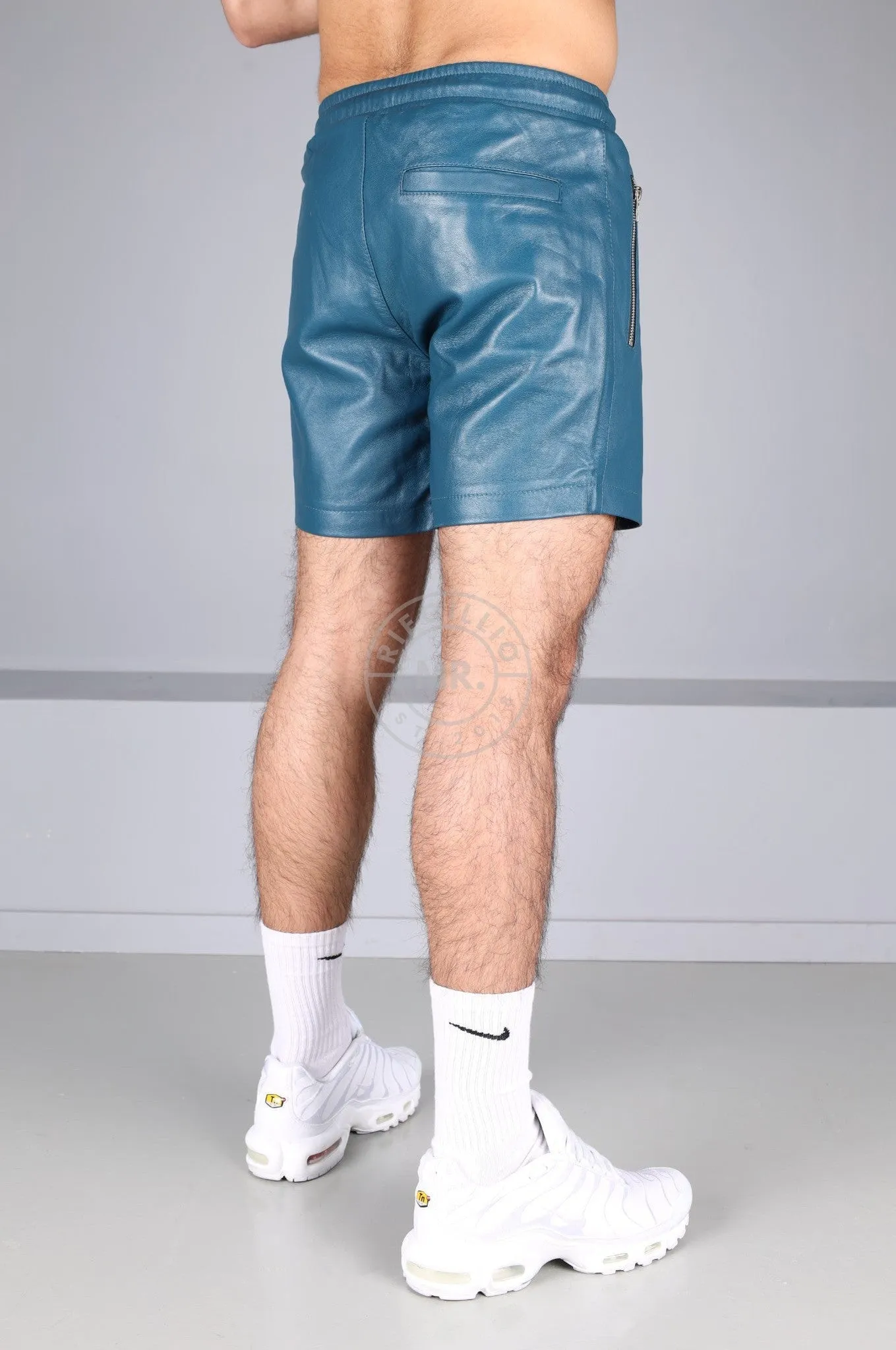 Jeans Blue Leather Track Short