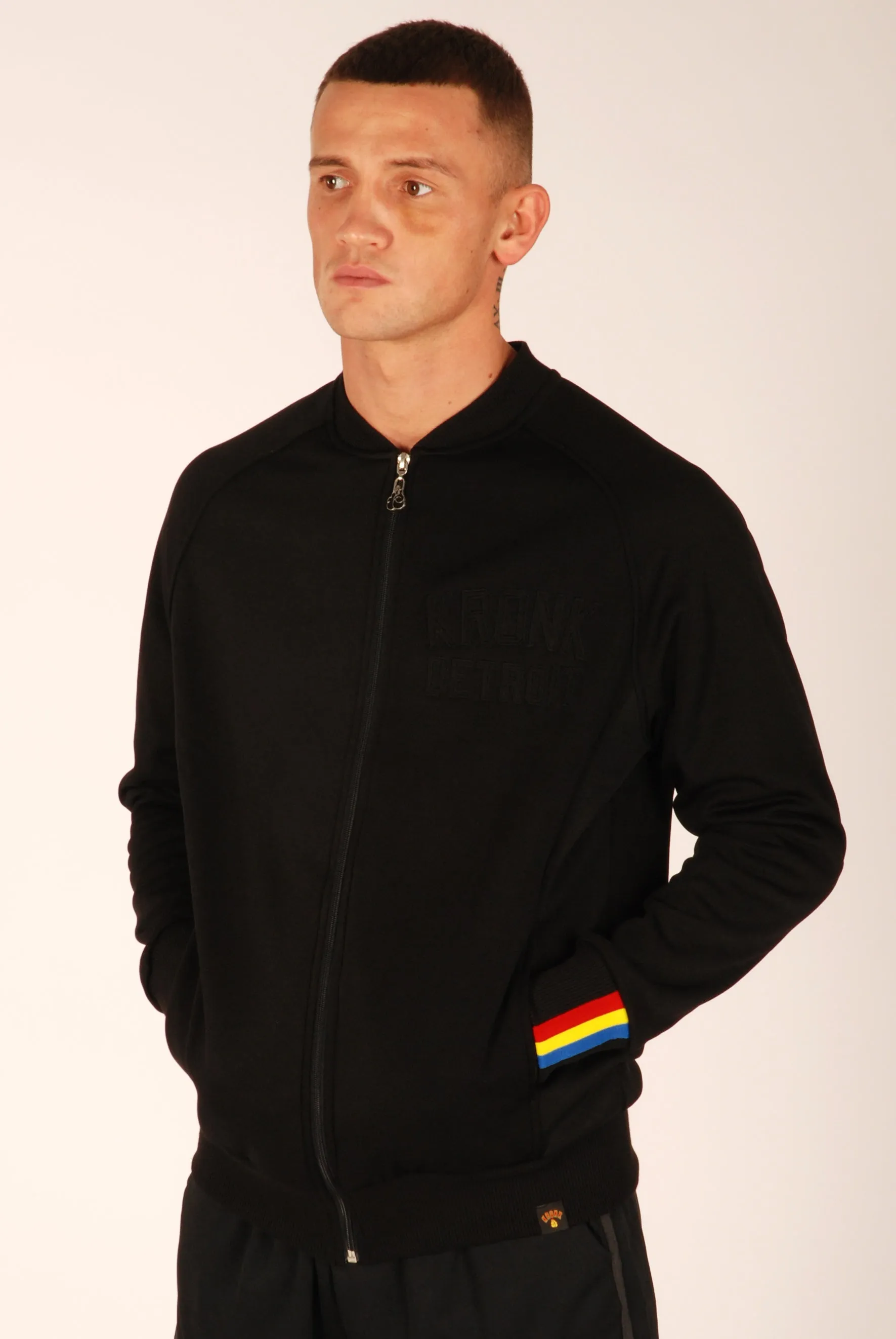 KRONK Iconic Detroit Zip Track Top Black