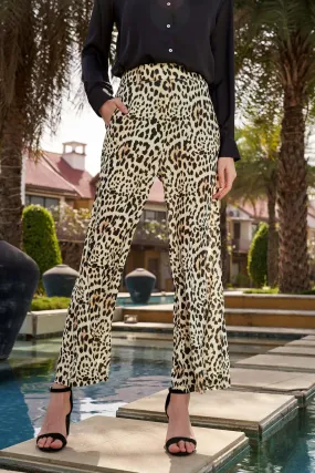 Leopard Print High Rise Parallel Trouser