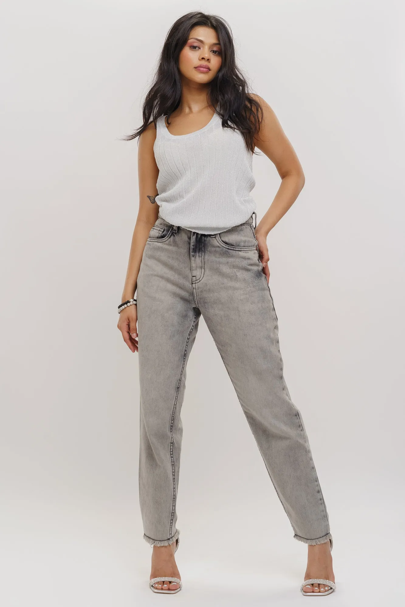 Light Charcoal Mom Jeans