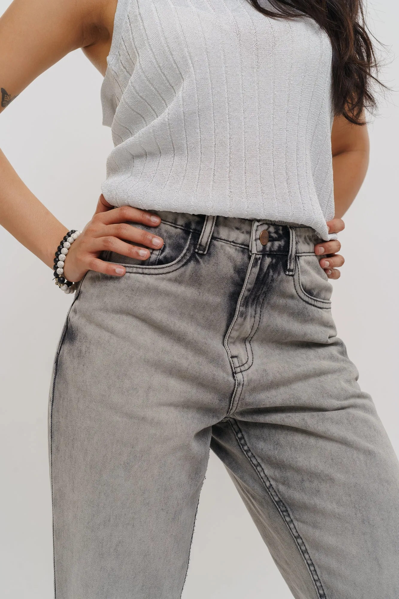 Light Charcoal Mom Jeans