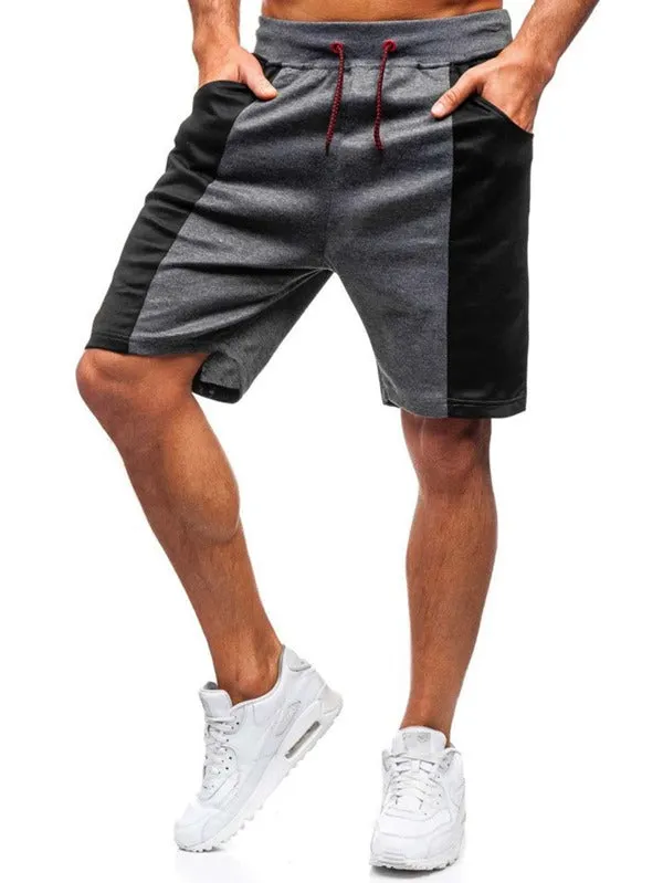 Men Contrast Panel Drawstring Waist Sweat Shorts