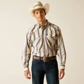 Men's Ariat Phillip Beige Stripe Snap Shirt