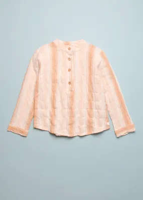 PEACH STRIPES HENLEY