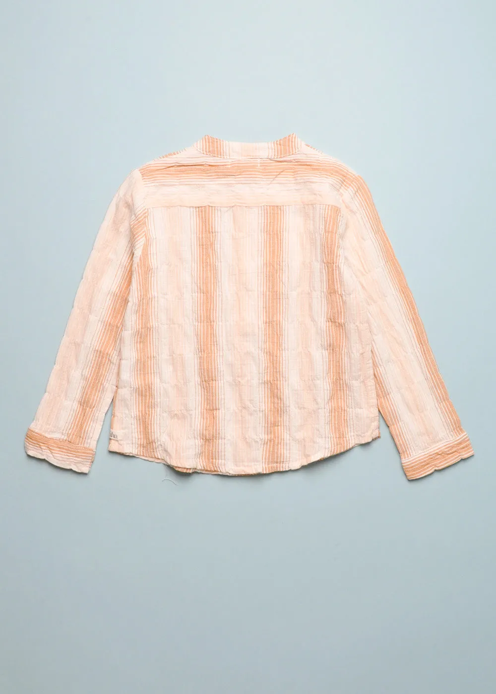 PEACH STRIPES HENLEY