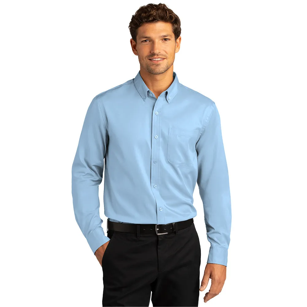 Port Authority® Long Sleeve SuperPro React™ Twill Shirt - Cloud Blue