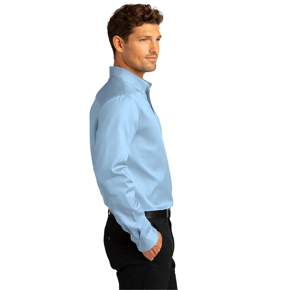 Port Authority® Long Sleeve SuperPro React™ Twill Shirt - Cloud Blue