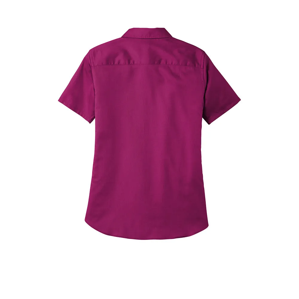 Port Authority® Women's Short Sleeve SuperPro React ™ Twill Shirt - Wild Berry