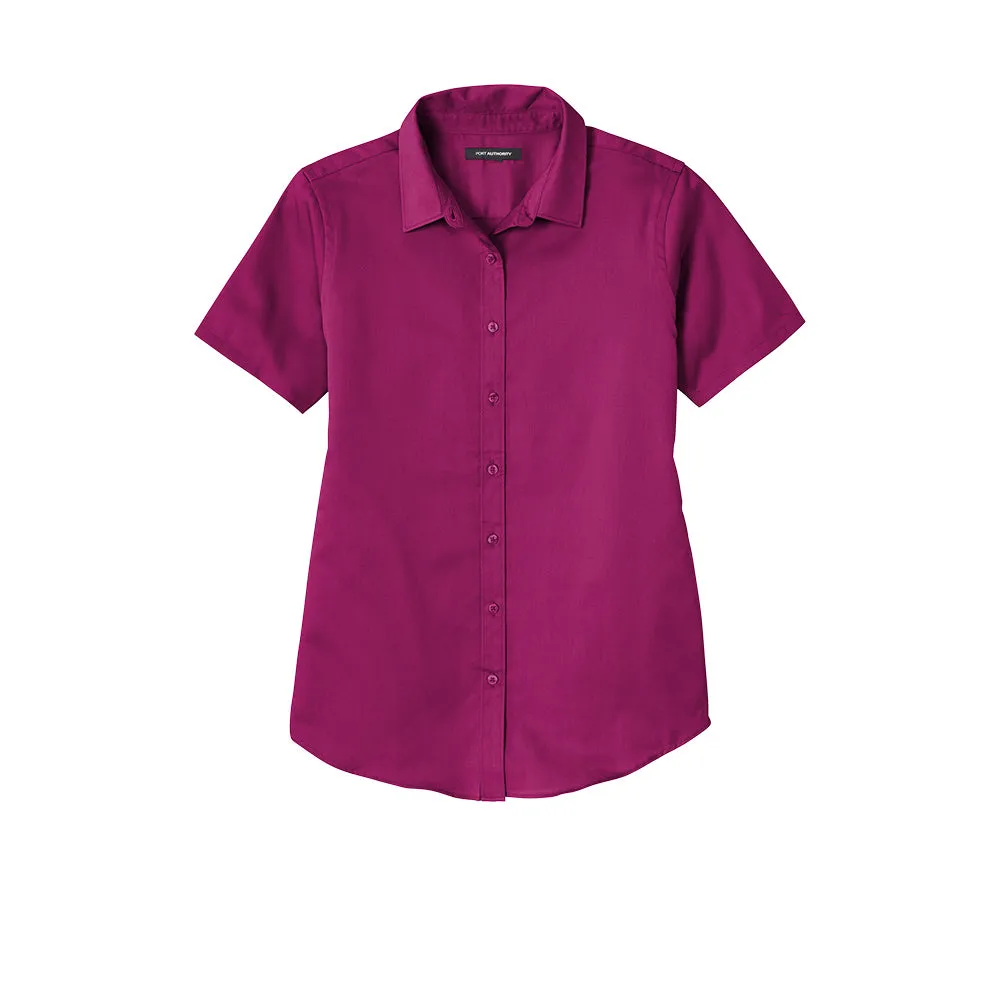 Port Authority® Women's Short Sleeve SuperPro React ™ Twill Shirt - Wild Berry