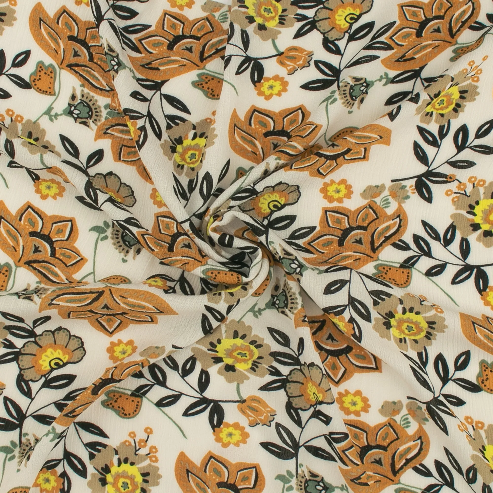 Printed Crinkled Yoryu - DELILAH - 023 - Ochre