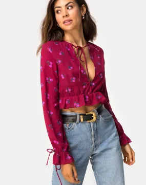 Sibel Top in Magenta Rose Pink