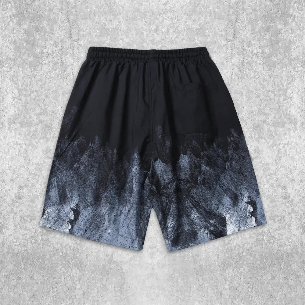 Street abstract print track shorts