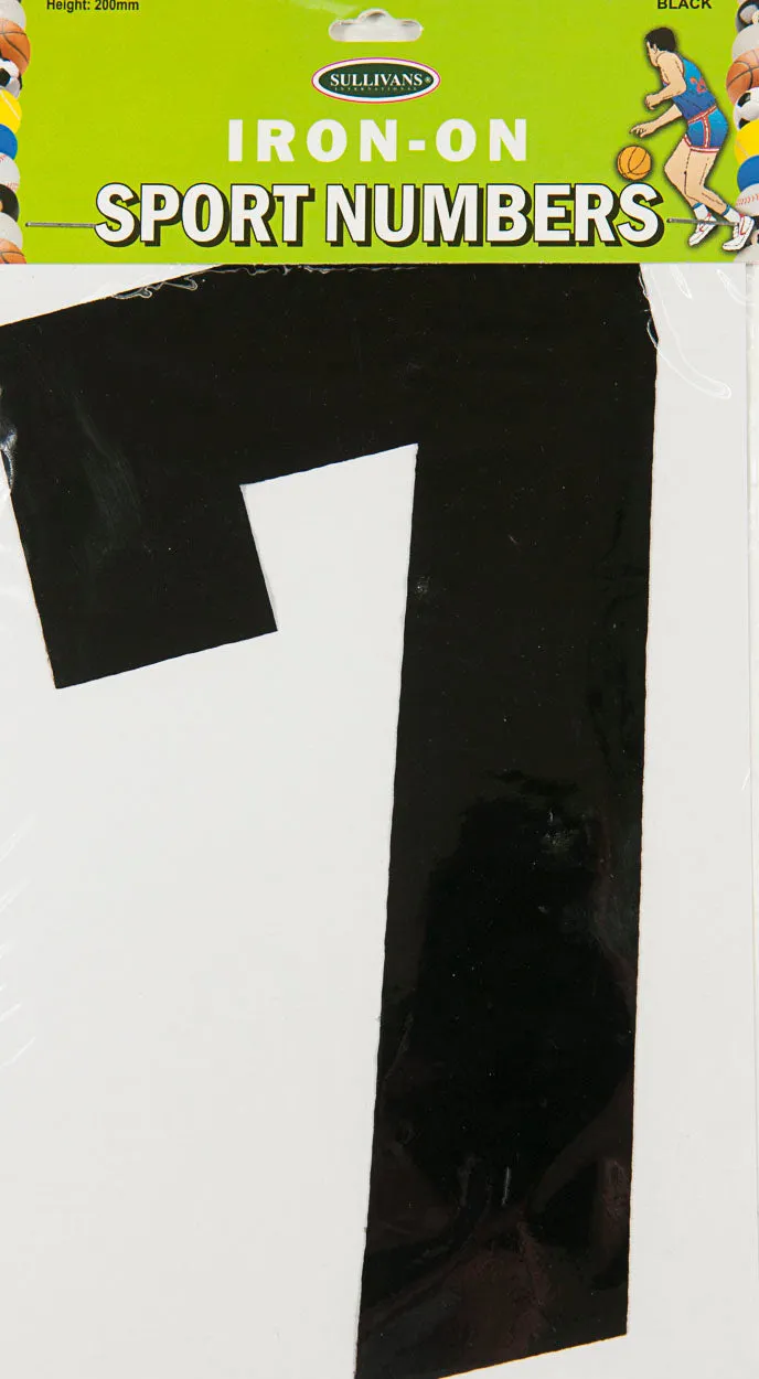 Sullivans Iron On Number 7, Black- 20cm