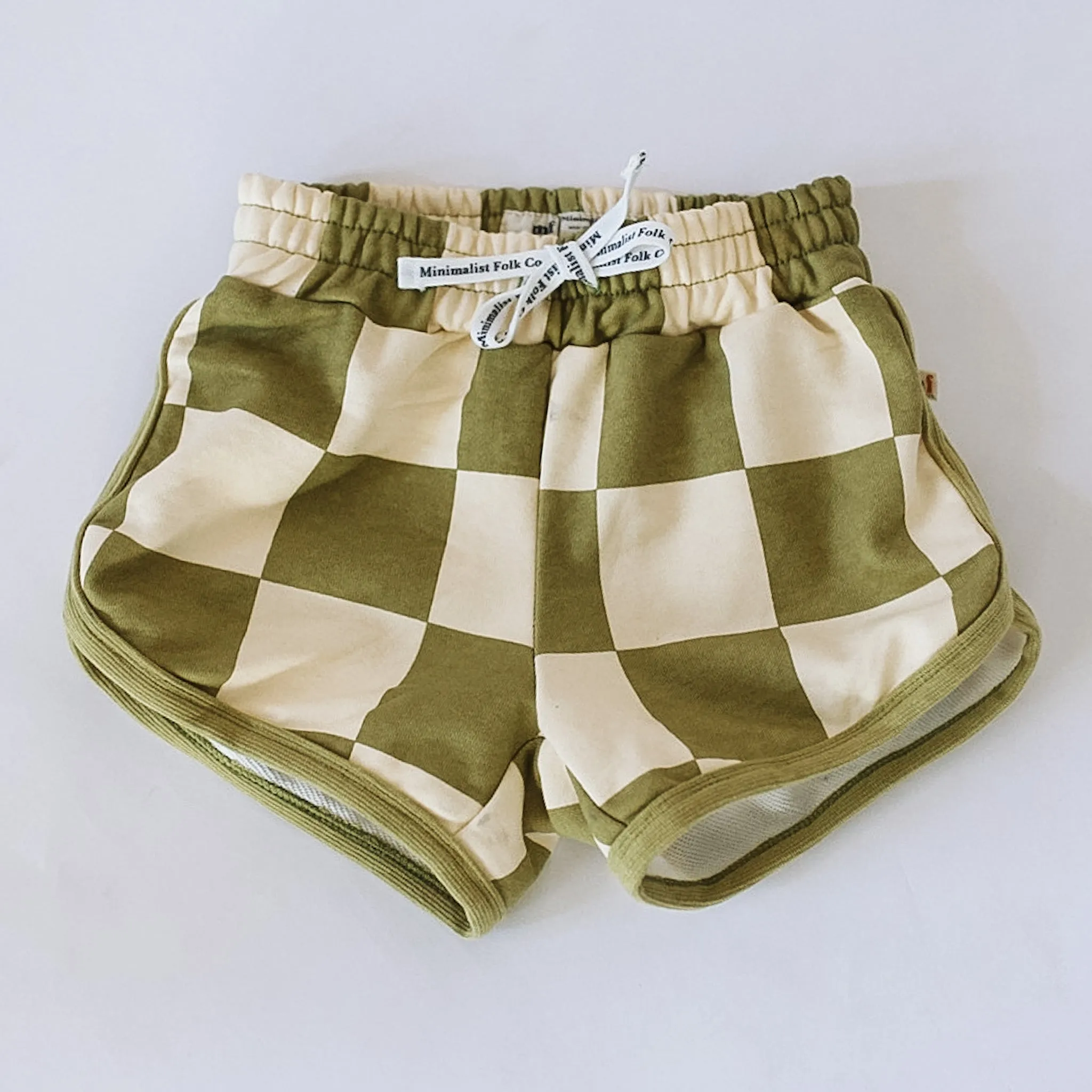 TRACK SHORTS | GREEN CHECKER  | KIDS