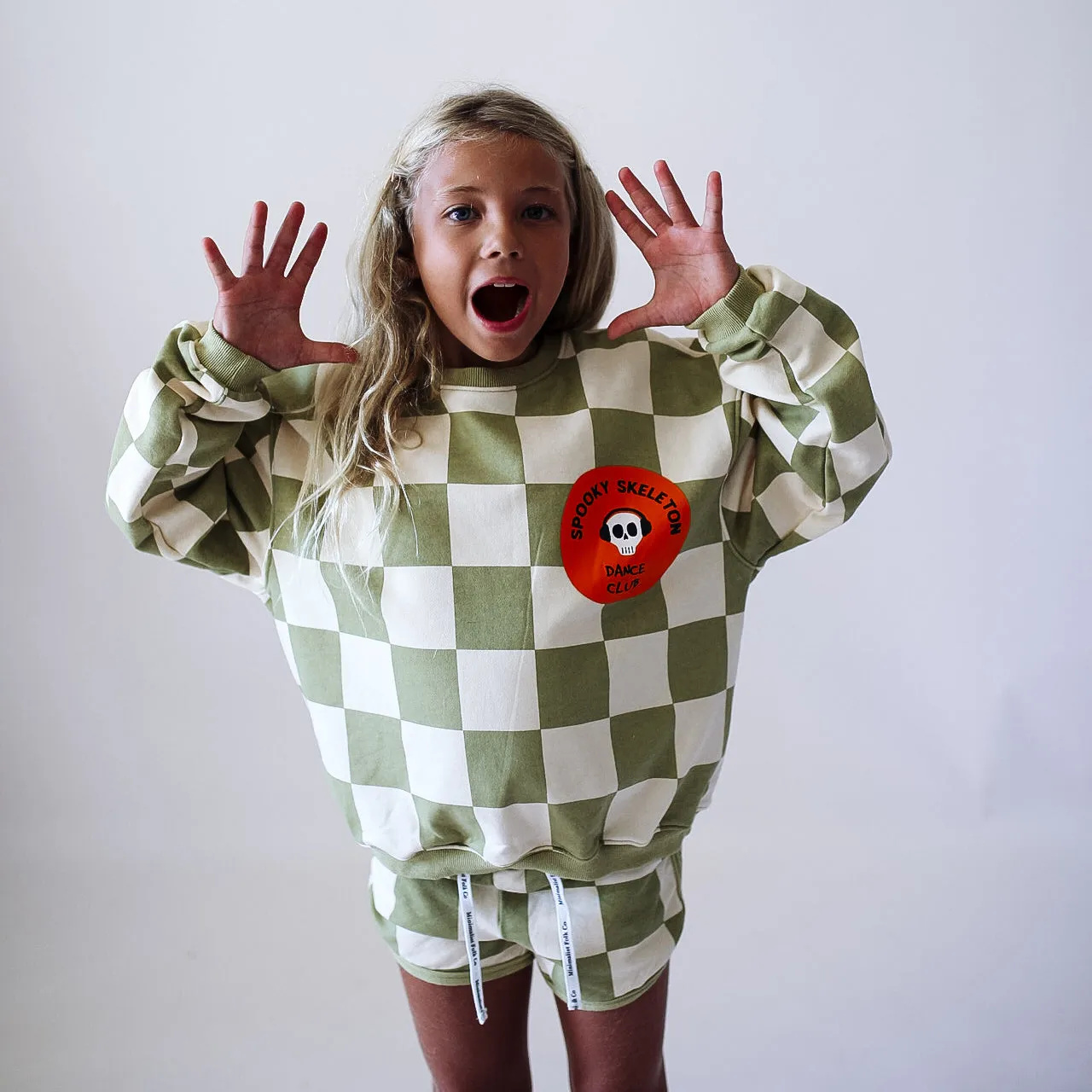 TRACK SHORTS | GREEN CHECKER  | KIDS