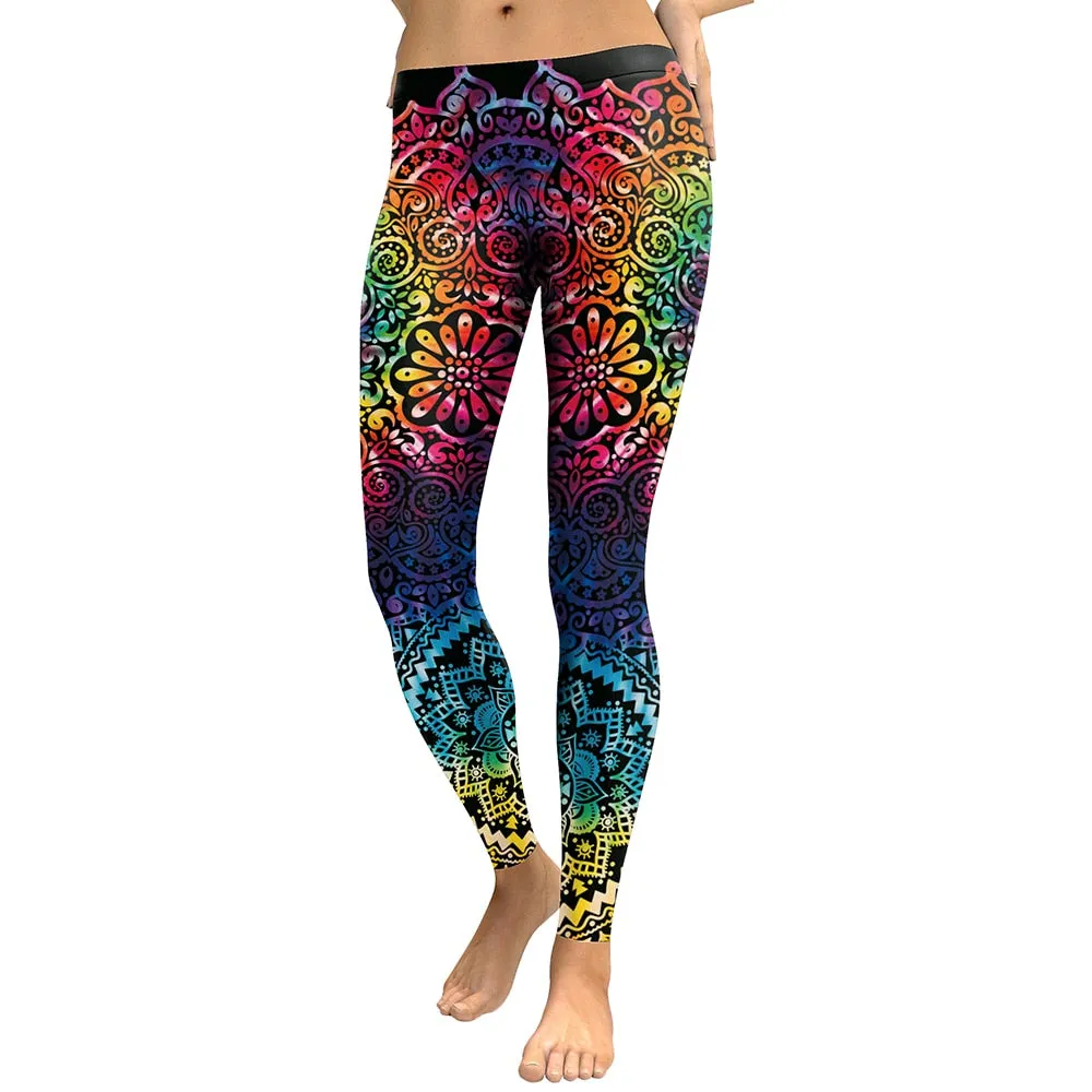 VenusFox High Waist Mandala Fitness Leggings