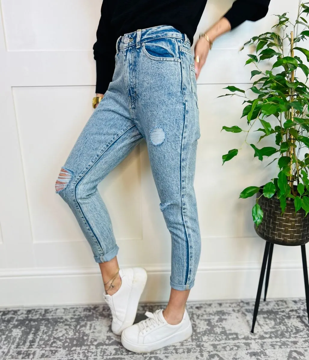 Vintage Wash Mom Jeans