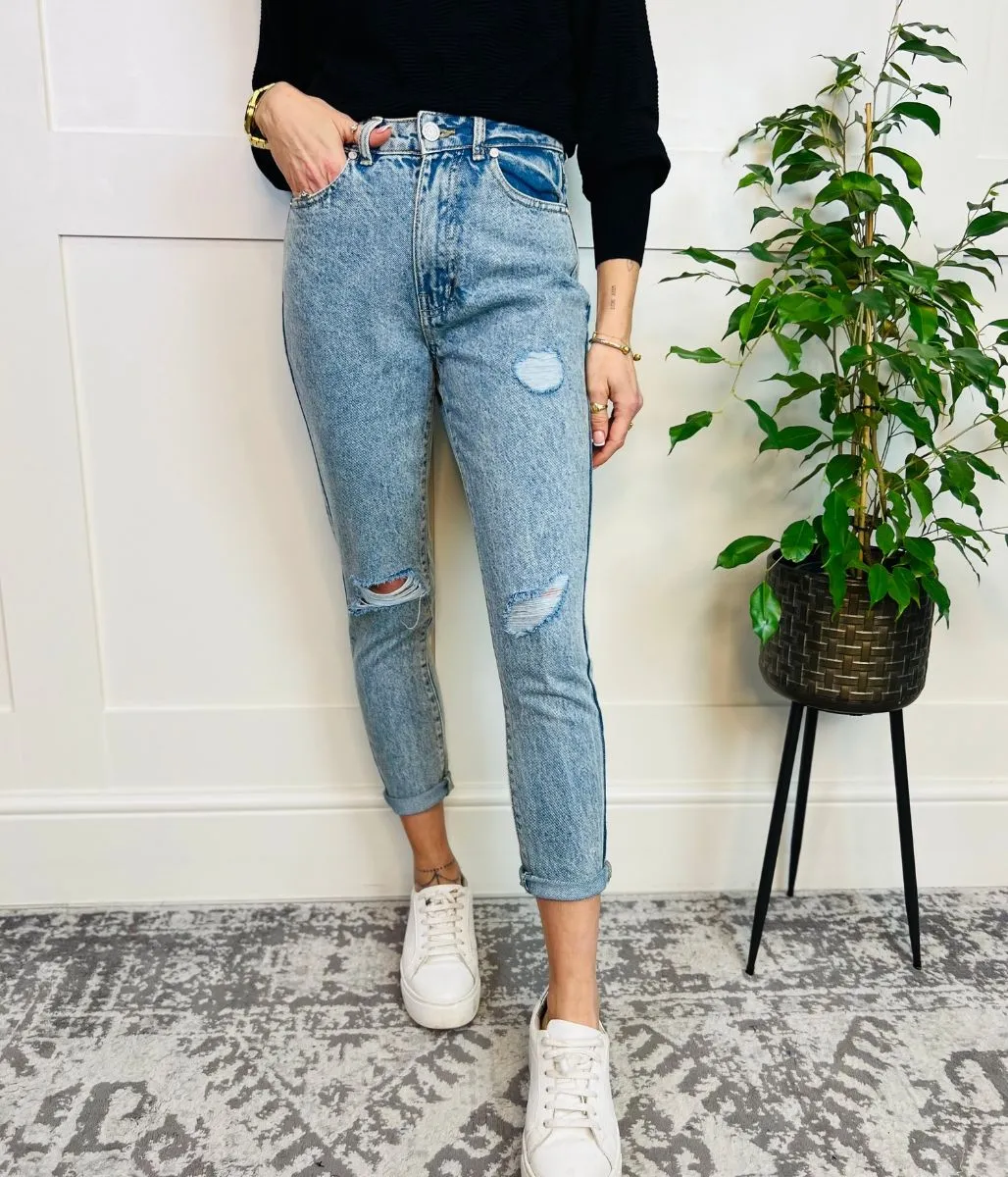 Vintage Wash Mom Jeans