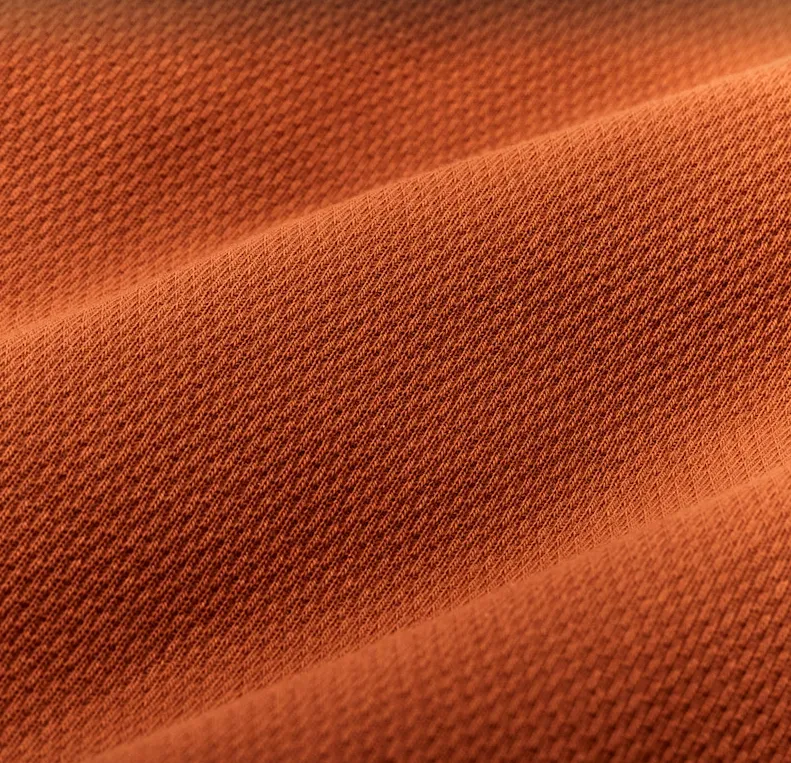 Waffle Knit Henley - Rust