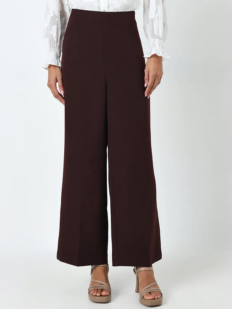 Wardrobe Dark Brown High-Rise Trousers