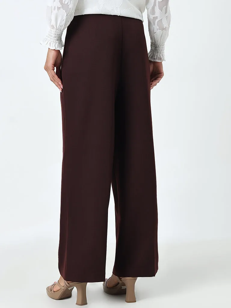 Wardrobe Dark Brown High-Rise Trousers