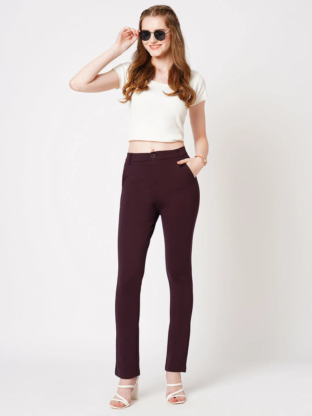 Women High-Rise Straight Treggings